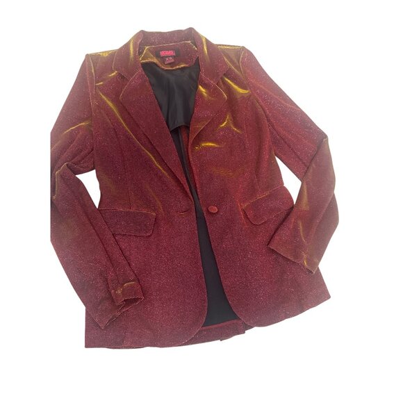 Rock & Roll Denim Red Iridescent Blazar, Size XS - Picture 6 of 9